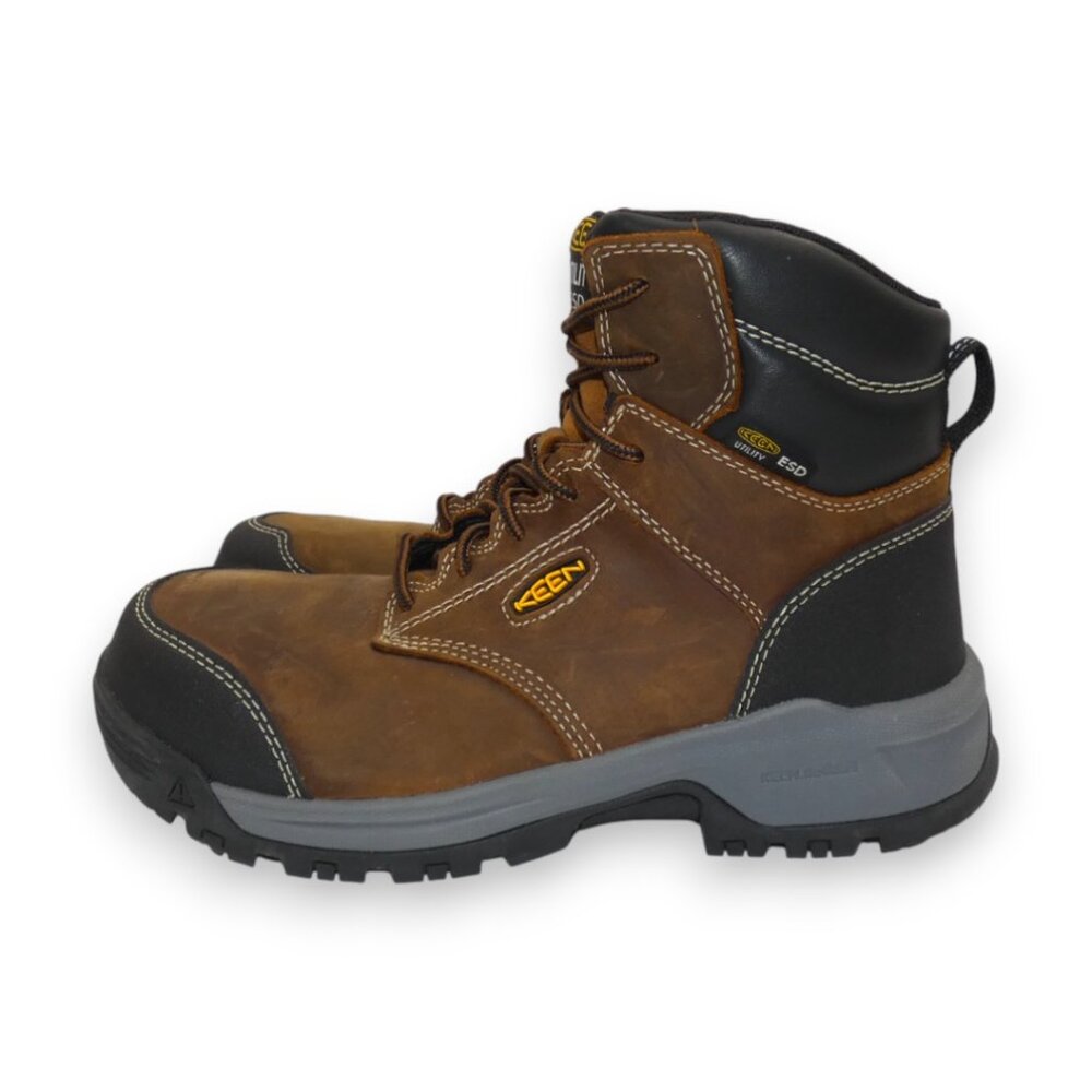 EUC Keen Utility Women’s Carbon Toe Work Boots Brown Leather Size 8 - Picture 3 of 13